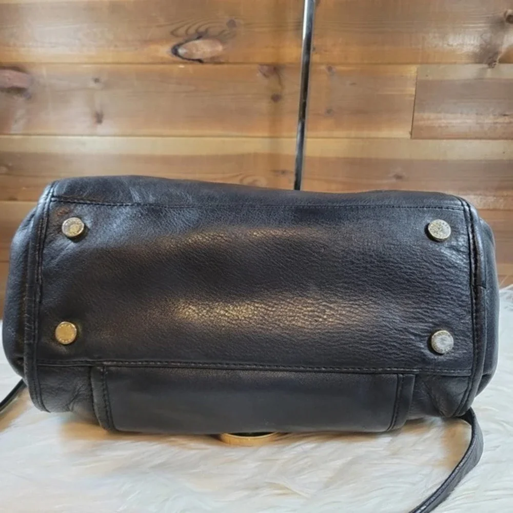 Michael Kors Black Pebbled Leather Margo Satchel